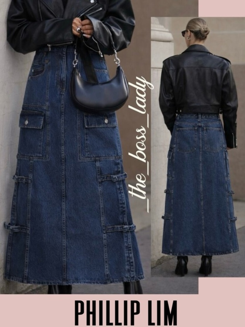Phillip Lim denim maxi skirt denim cargo maxi skirt 2 blue